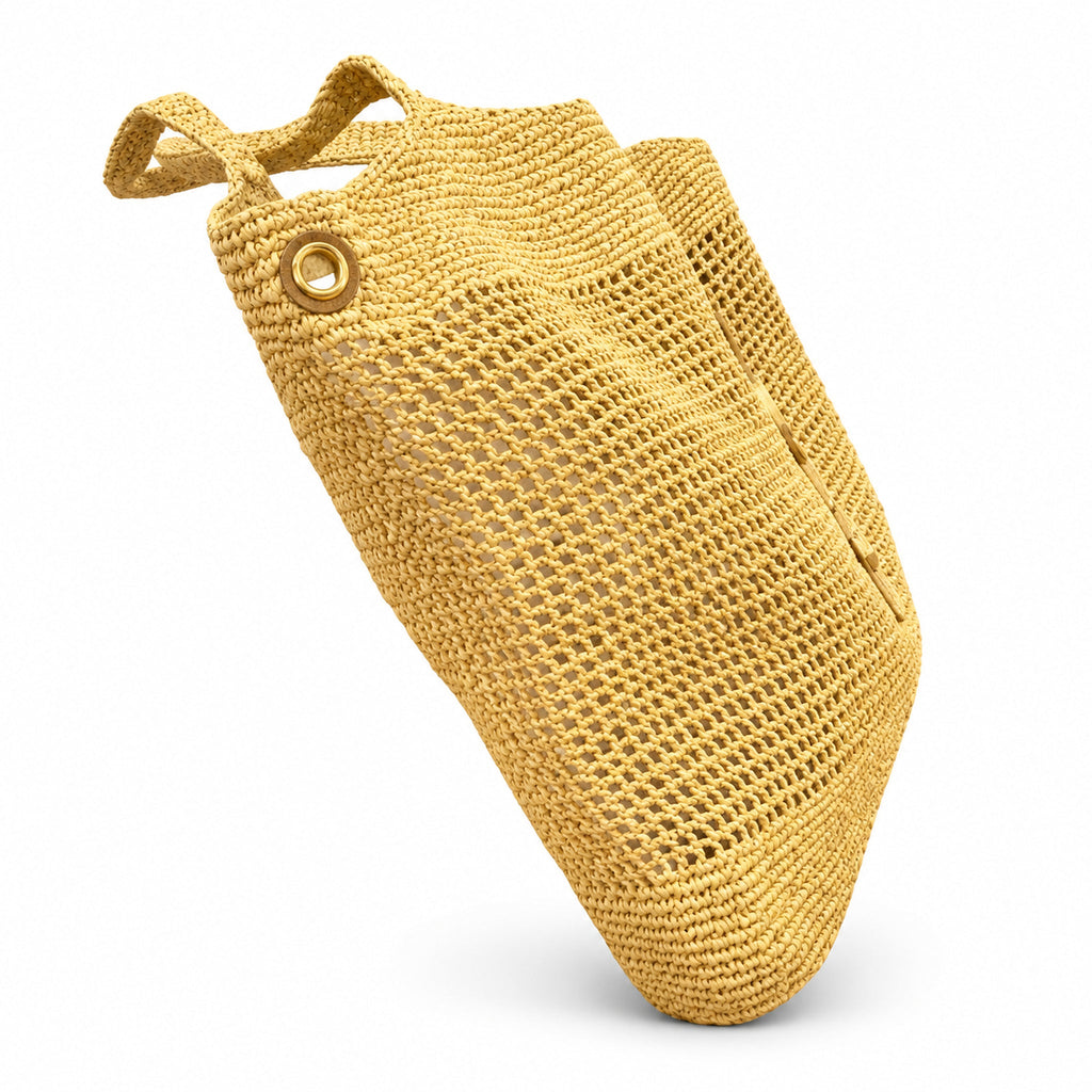 YSL Saint Laurent Icare Maxi Tote Bag in Yellow Raffia