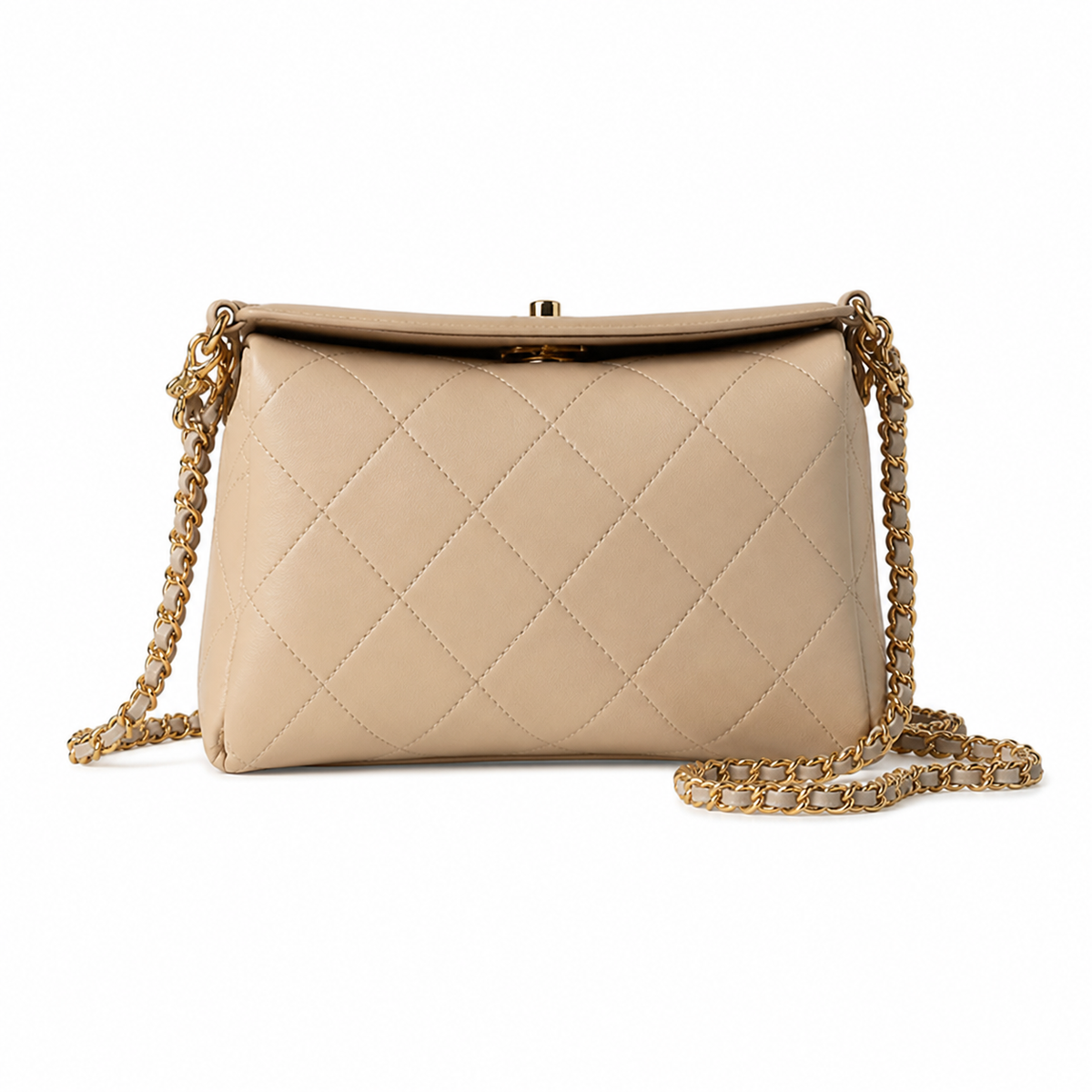 Chanel Classic Flap White Quilted Lambskin Oversized CC Bag
