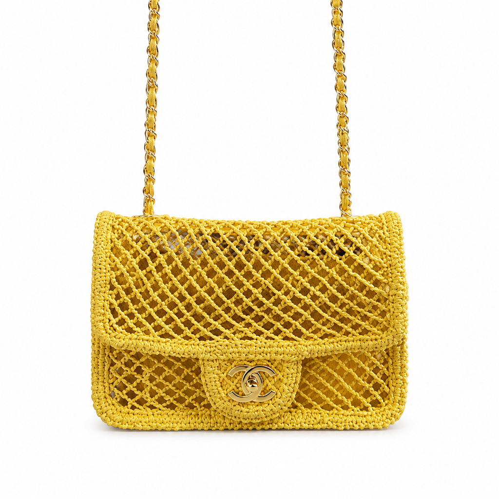 Chanel Crochet Mesh Flap Bag – Yellow