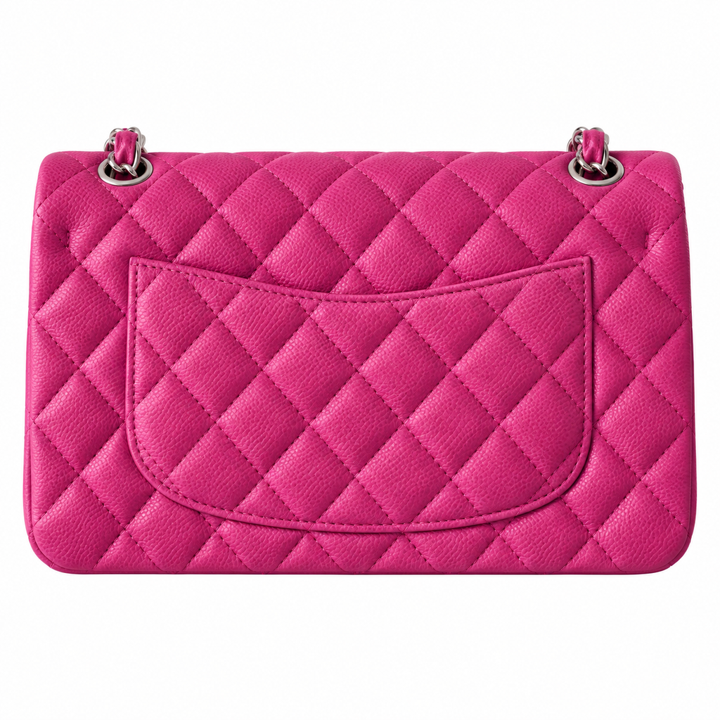 Chanel Classic Double Flap Bag Fuchsia Caviar Gold Hardware