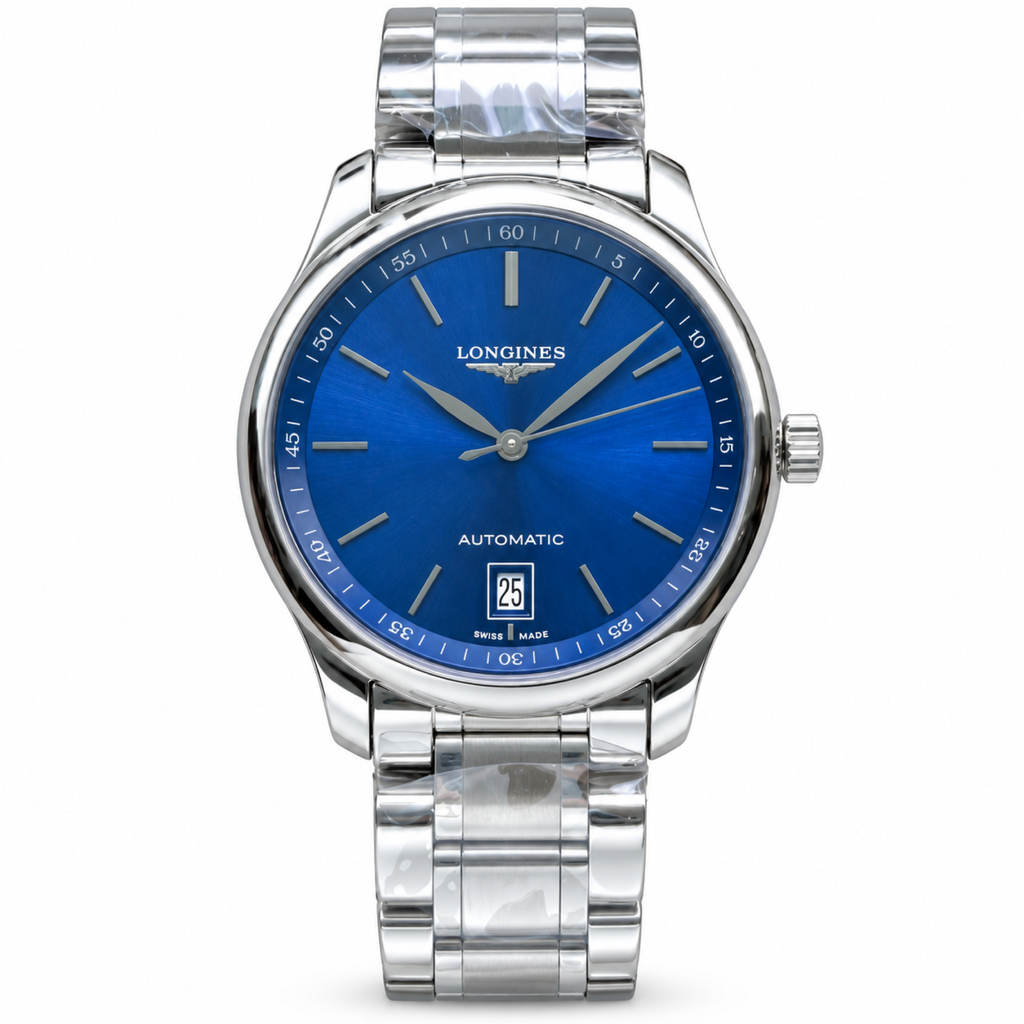 Longines Master Collection Blue Dial Date Steel Bracelet Automatic Watch
