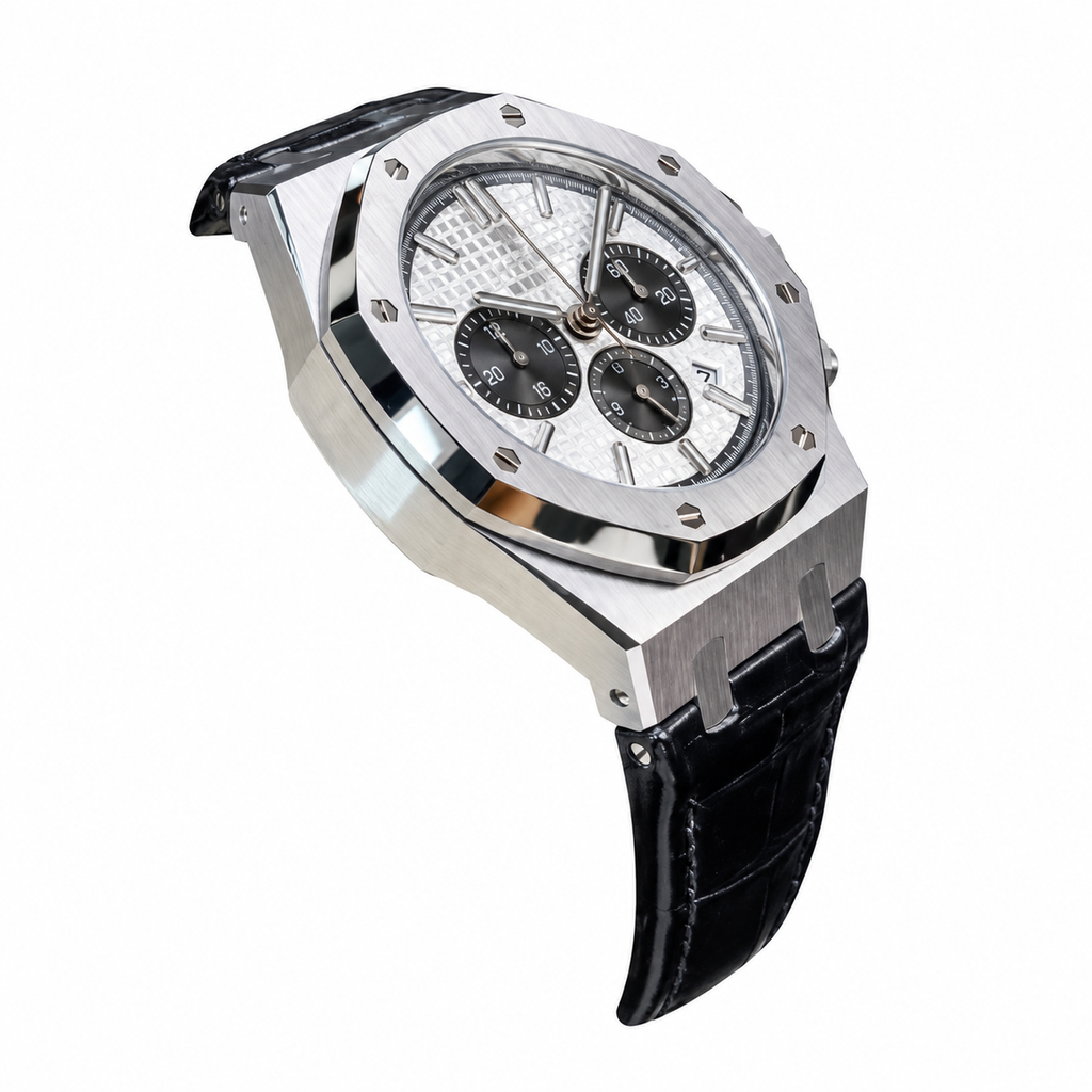 Audemars Piguet Royal Oak Chronograph Steel Panda Dial Leather