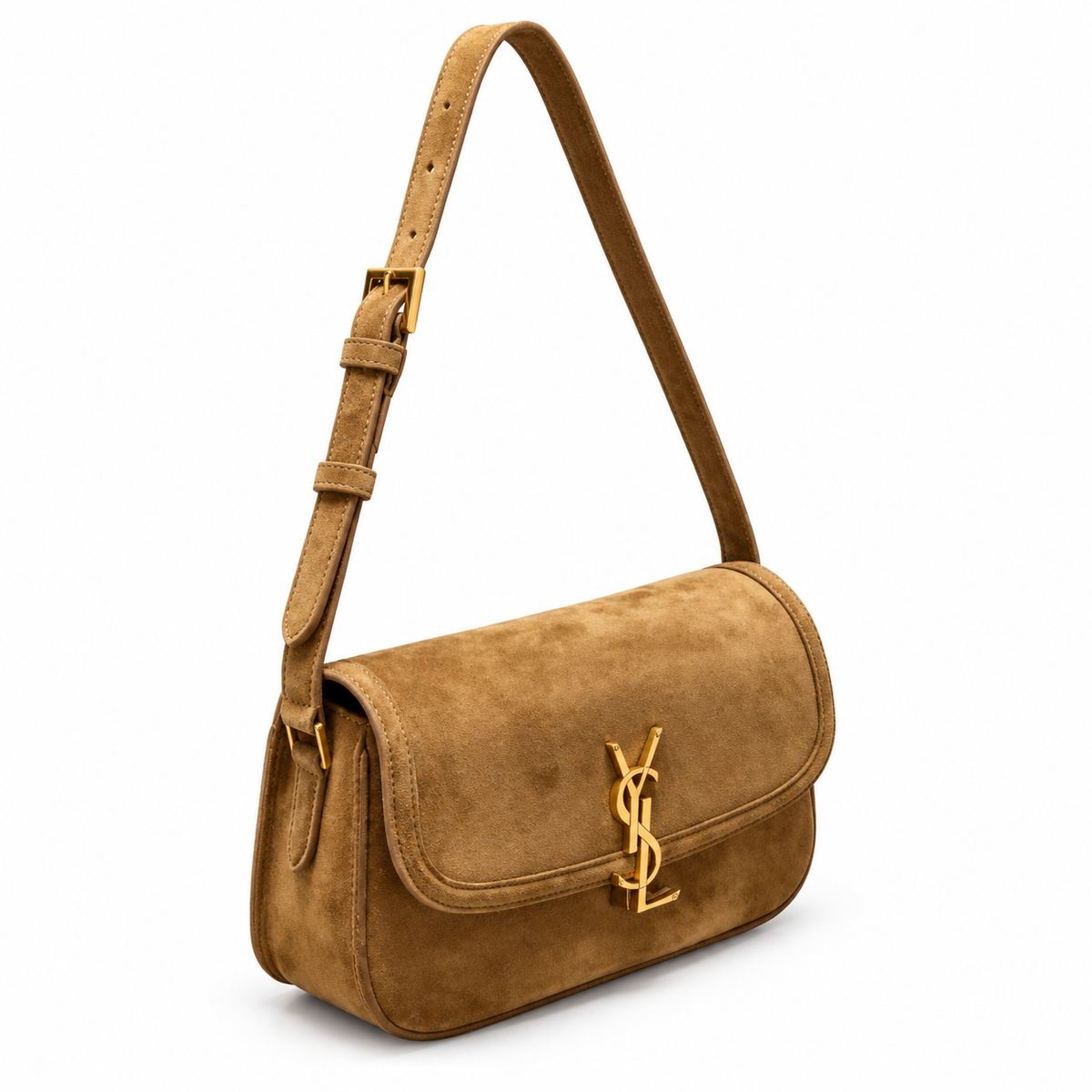 Saint Laurent Solferino Mini Bag – Tan Suede