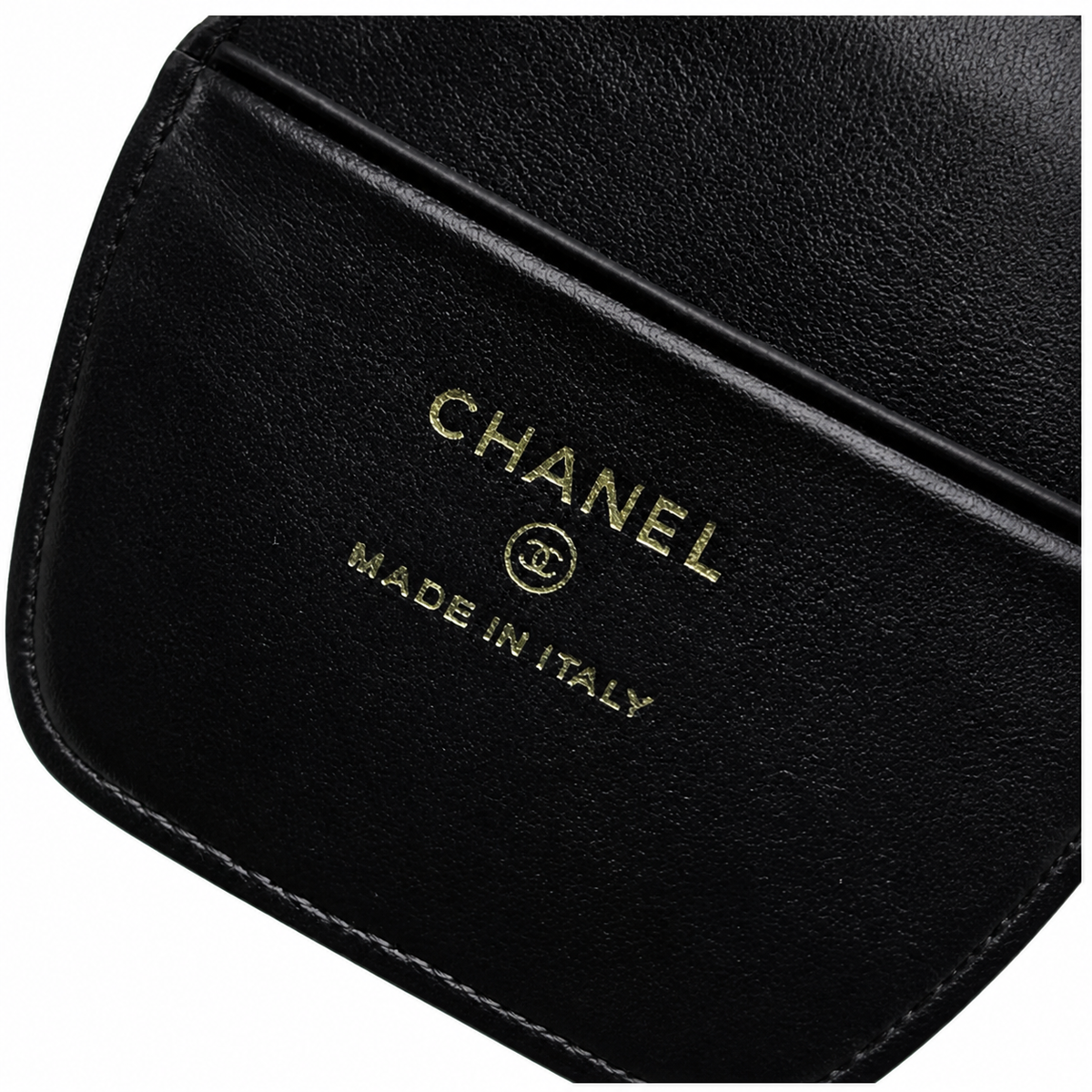 Chanel Deauville Croc-Embossed Black Zip Chain Bag