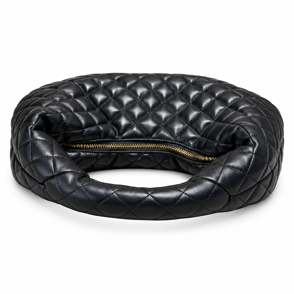 Saint Laurent Quilted Leather Hobo Bag – Black