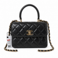Chanel Trendy CC Top Handle Flap Bag Black Lambskin Gold
