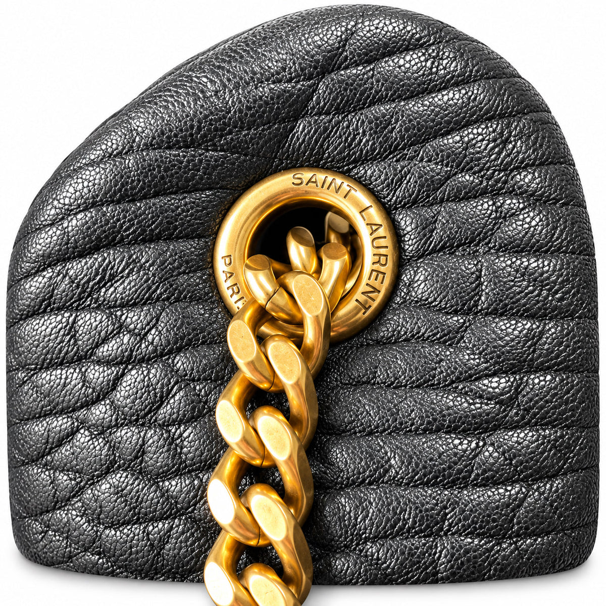 Saint Laurent YSL Calypso Chain Bag – Black Grained Leather