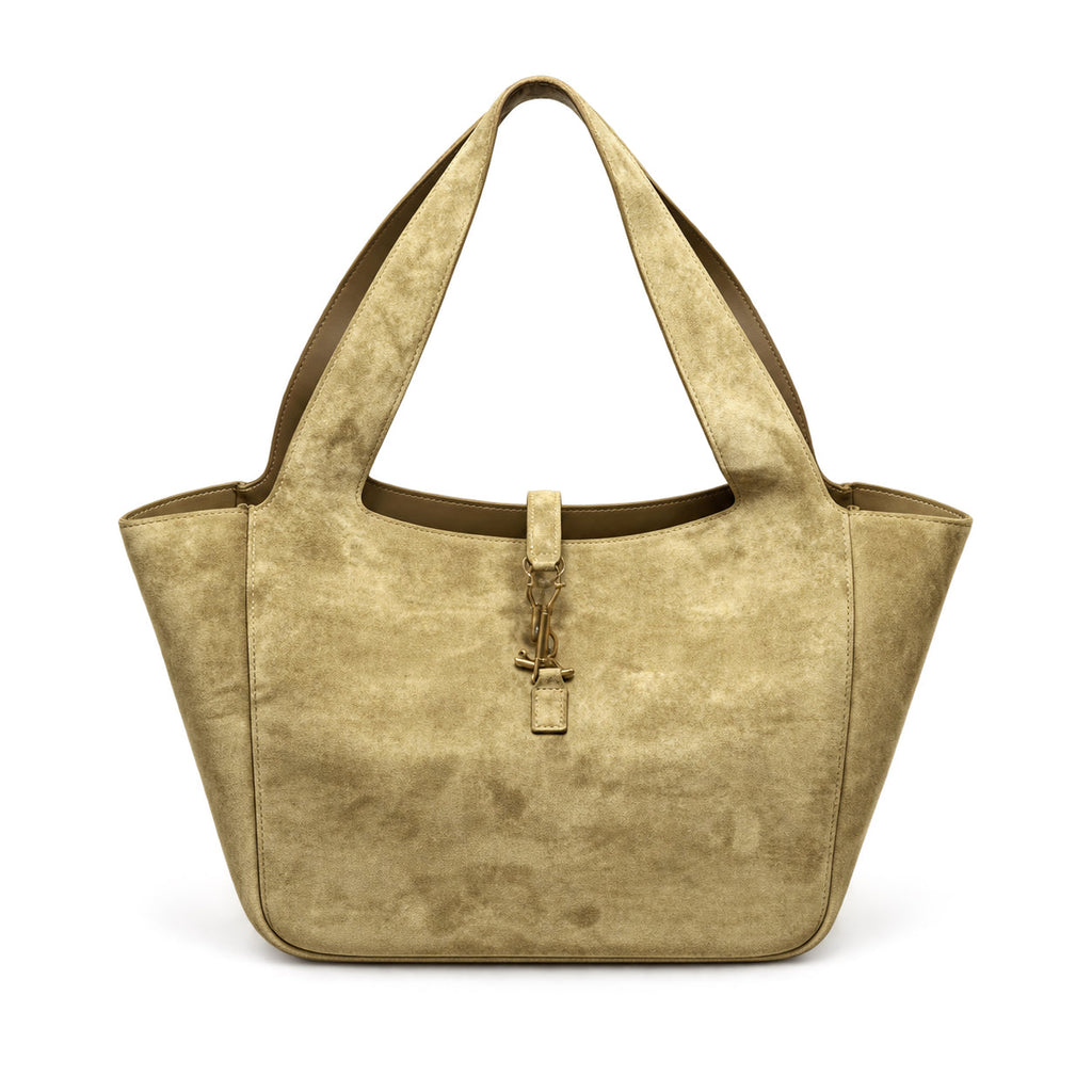 YSL Le 5 à 7 Tote Bag – Khaki Suede