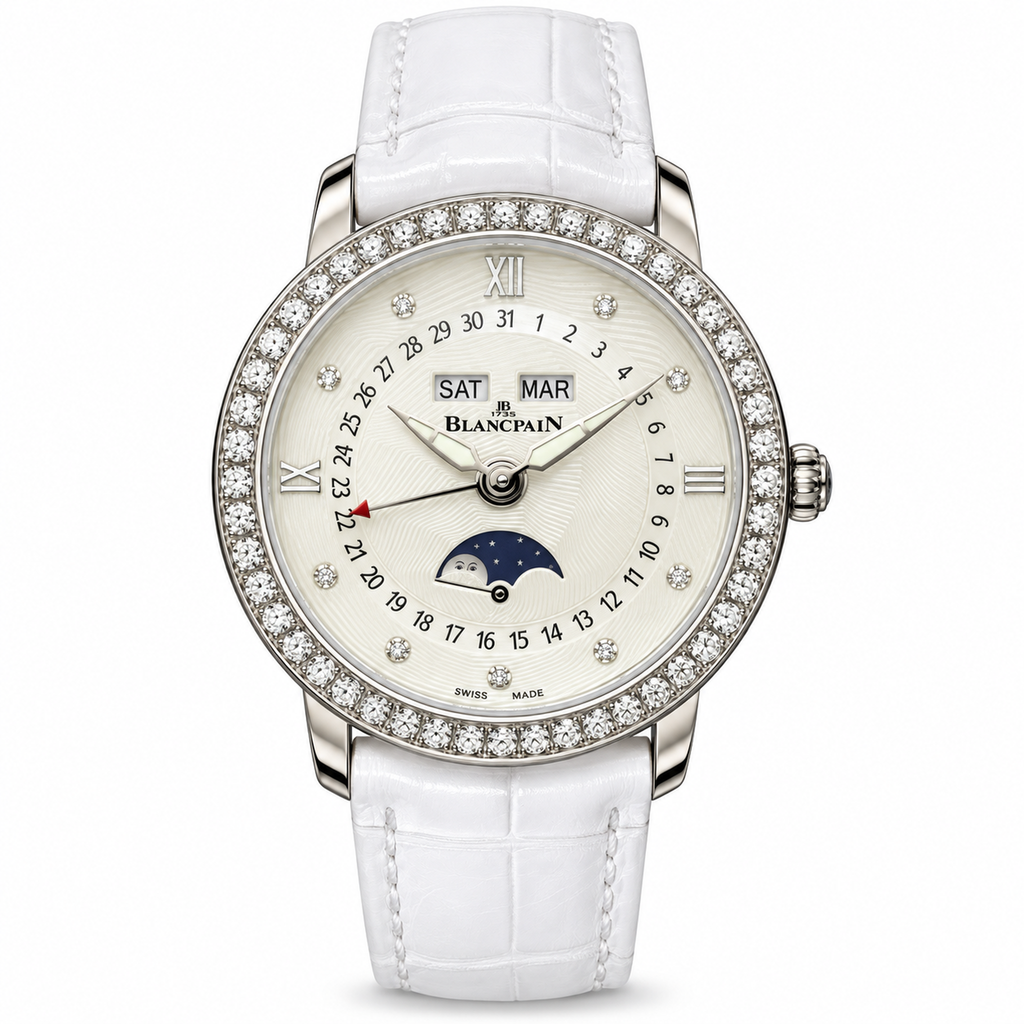 Blancpain Villeret Moonphase Full Calendar Diamond Bezel Ladies Watch