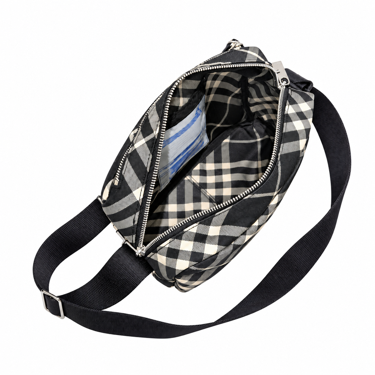 Burberry Heritage Check Crossbody Bag in Black